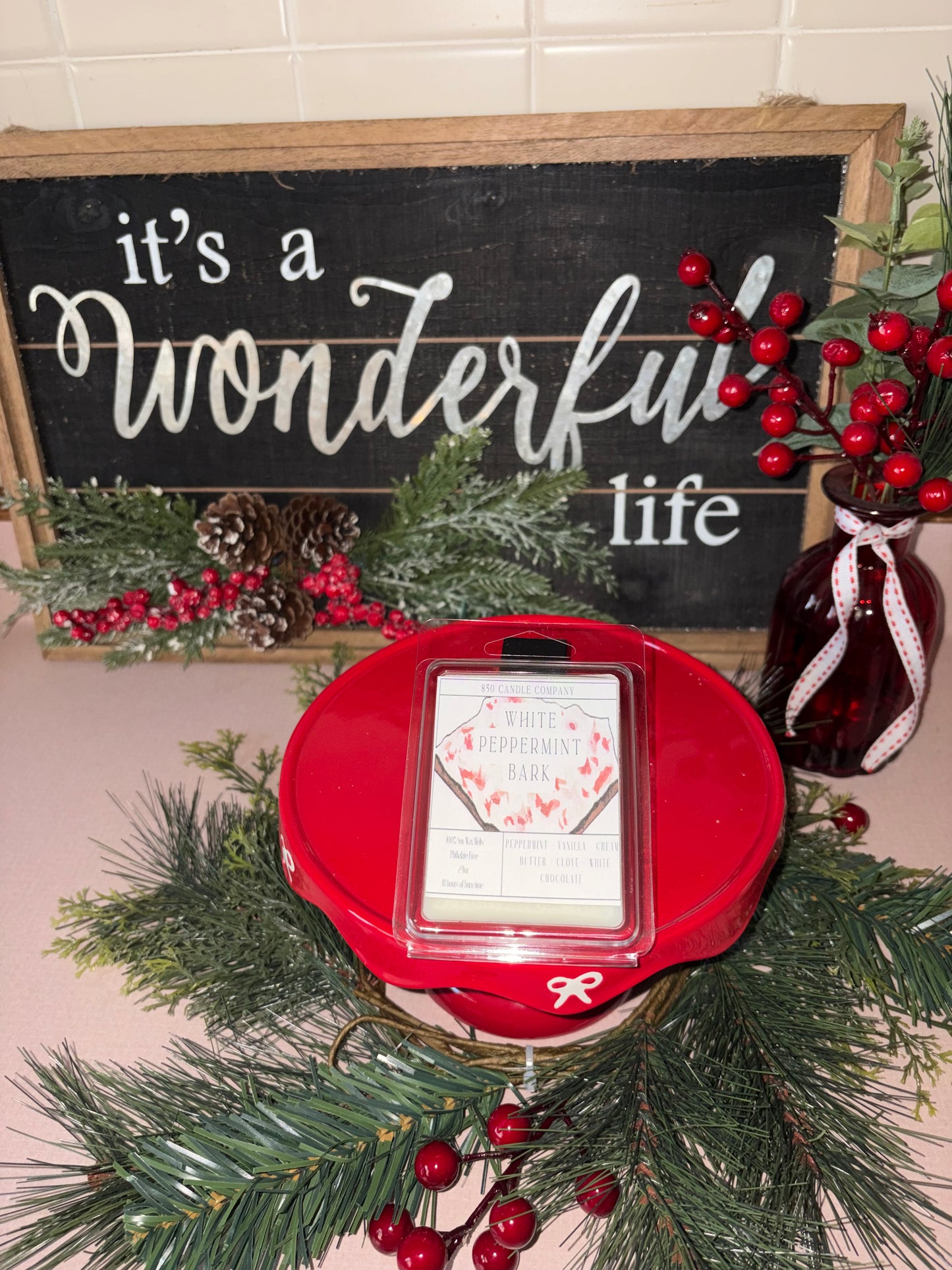 White Peppermint Bark Soy Wax Melt